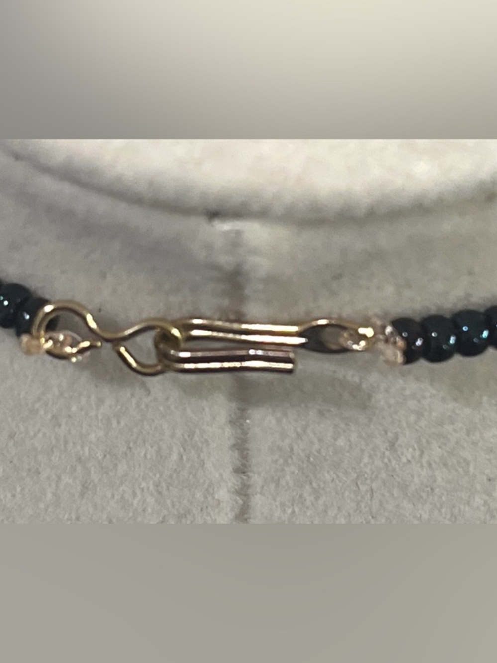 Gold Tone and Multicolored Painted Marbled Bead Necklace - Picture 4 of 5